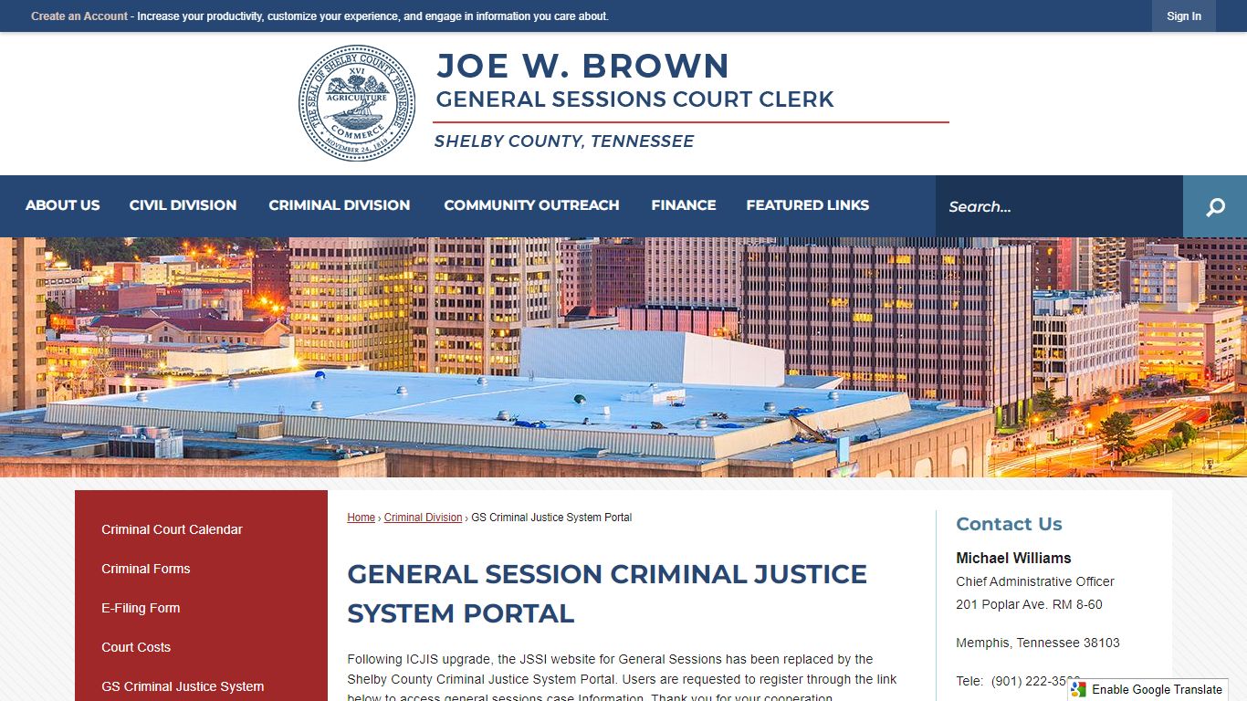 General Session Criminal Justice System Portal | Shelby ...